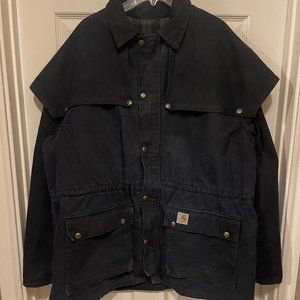 Vintage CARHARTT Rancher Blue CANVAS Flannel Lined DUSTER COAT JACKET XL - XXL!